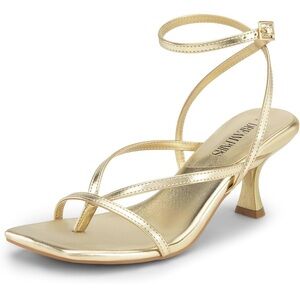 DREAM PAIRS Women's kitten Low Strappy Lace Up Heels Open Square Toe Thong 8 New